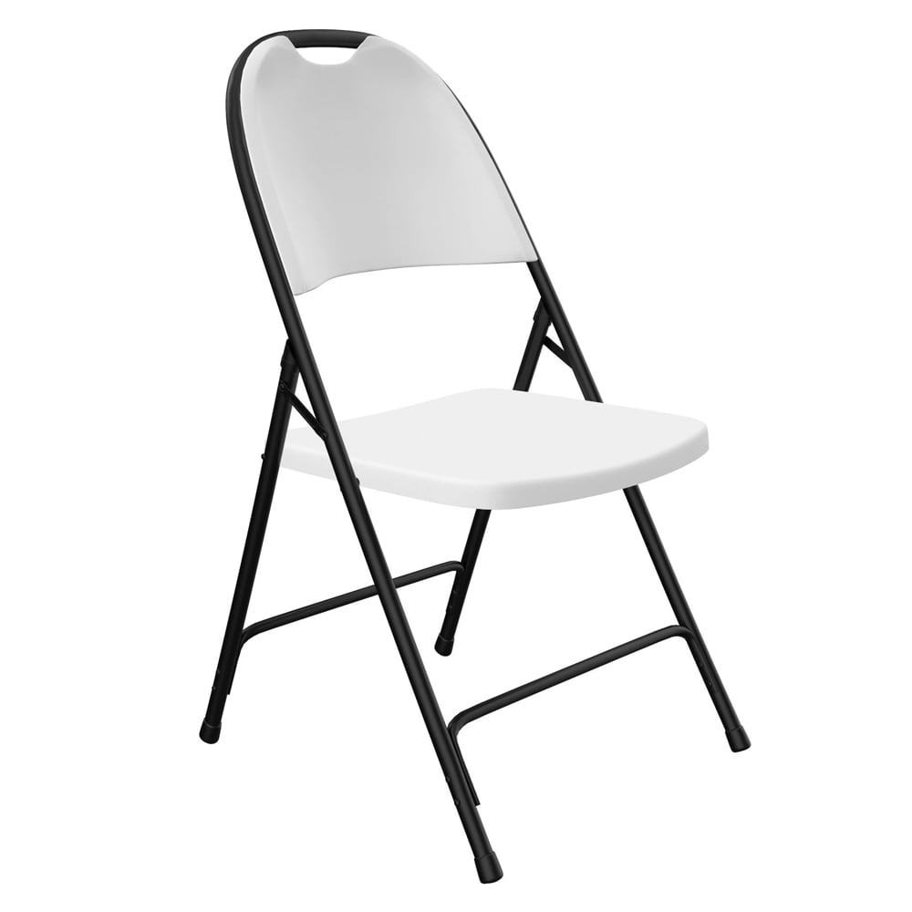 228-RC35023 Heavy Duty Injection Molded Folding Chair - Black Frame, Gray