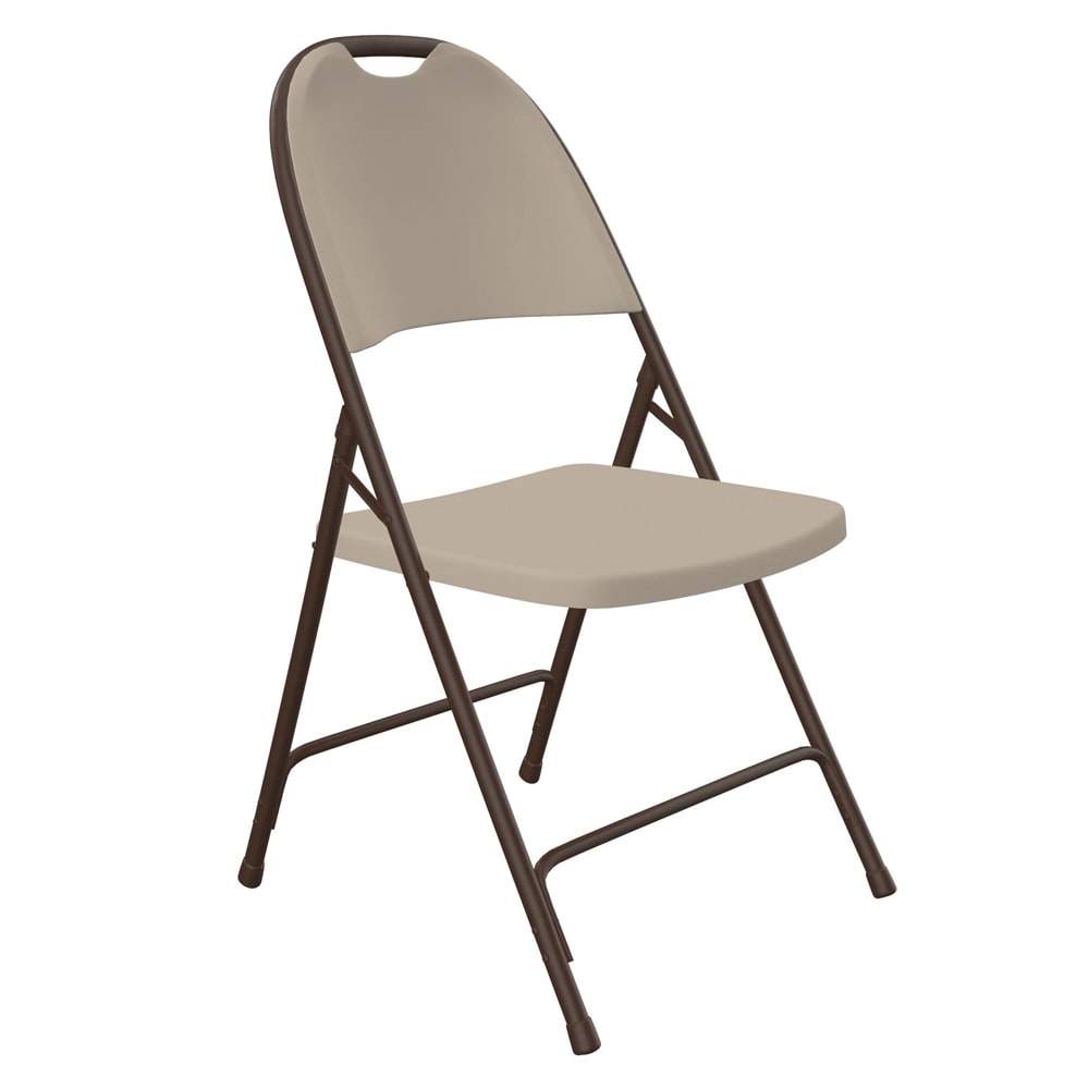 228-RC35024 Heavy Duty Injection Molded Folding Chair - Brown Frame, Mocha