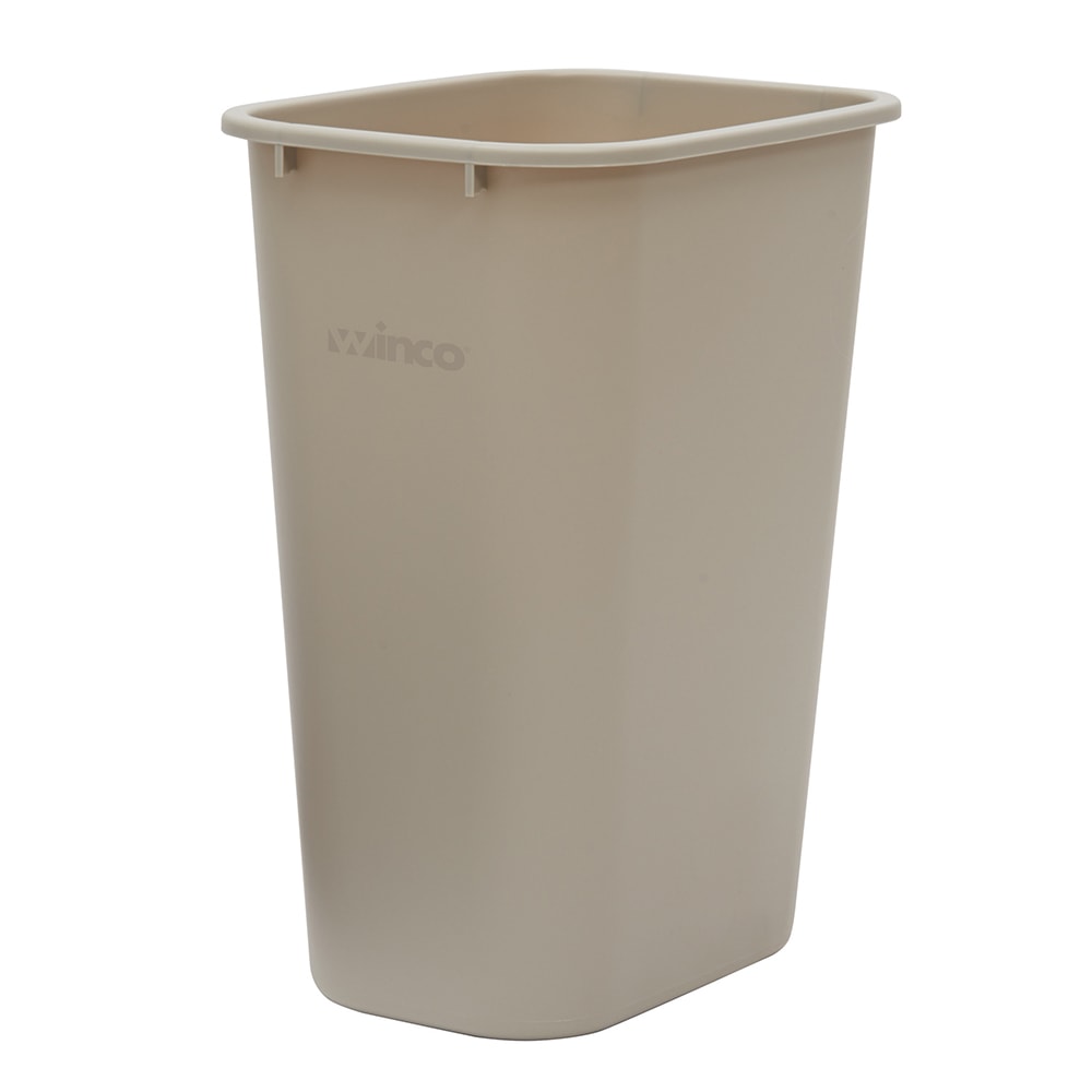 080-PWR41BE 41 qt Rectangle Waste Basket - Plastic, Beige