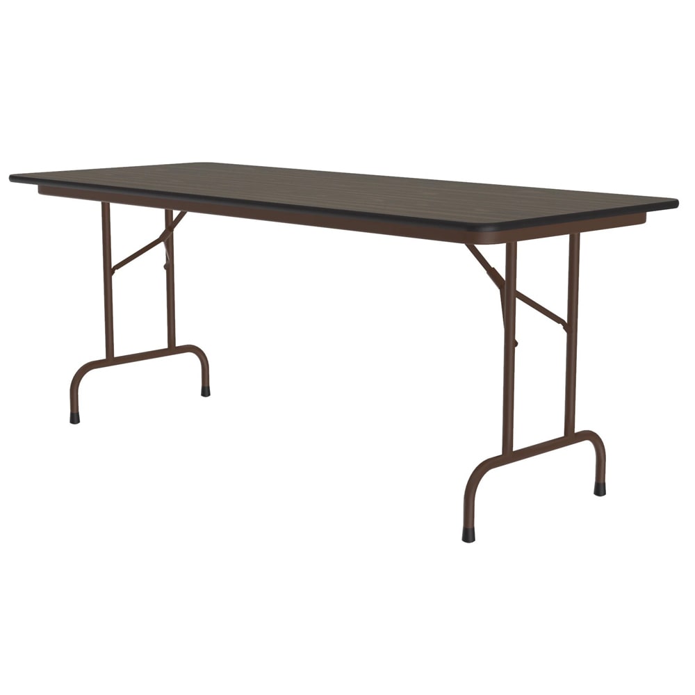228-CF2496M01 96" Rectangular Folding Table w/ Walnut Melamine Top, 29"H