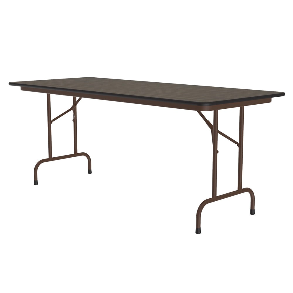 228-CF3060M01 60" Rectangular Folding Table w/ Walnut Melamine Top, 29"H