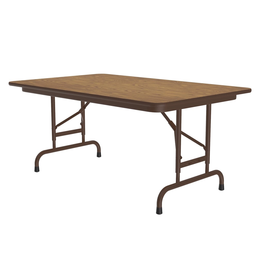 228-CFA3048M06 48" Rectangular Folding Table w/ Medium Oak Melamine Top, 32"H