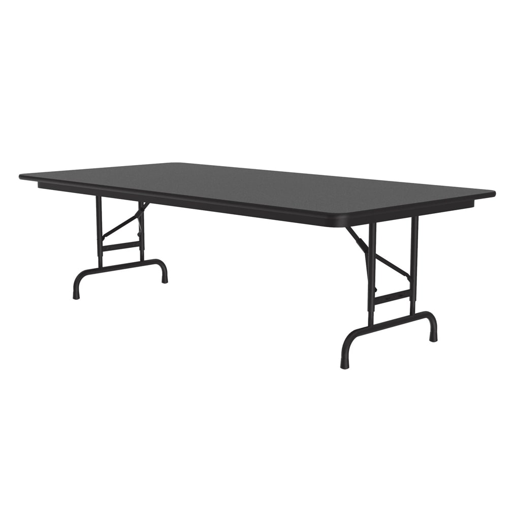 228-CFA3696M07 96" Rectangular Folding Table w/ Black Granite Melamine Top, 32"H