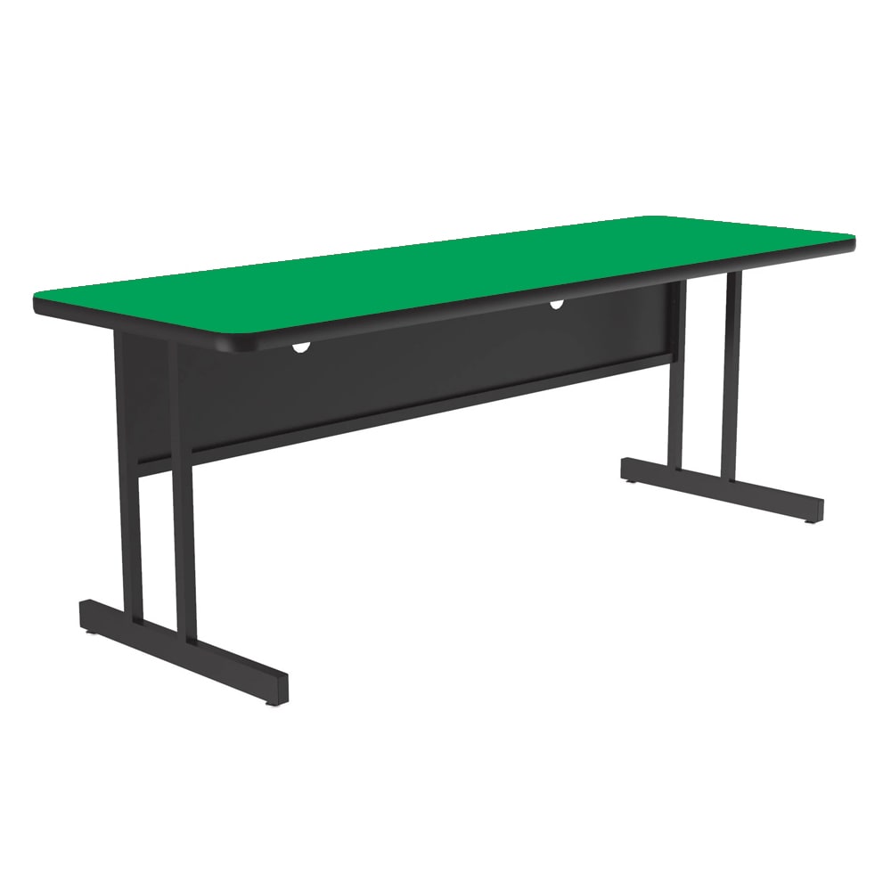 228-CS246029 Rectangular Desk Height Work Station, 60"W x 24"D - Green/Black T-Mold