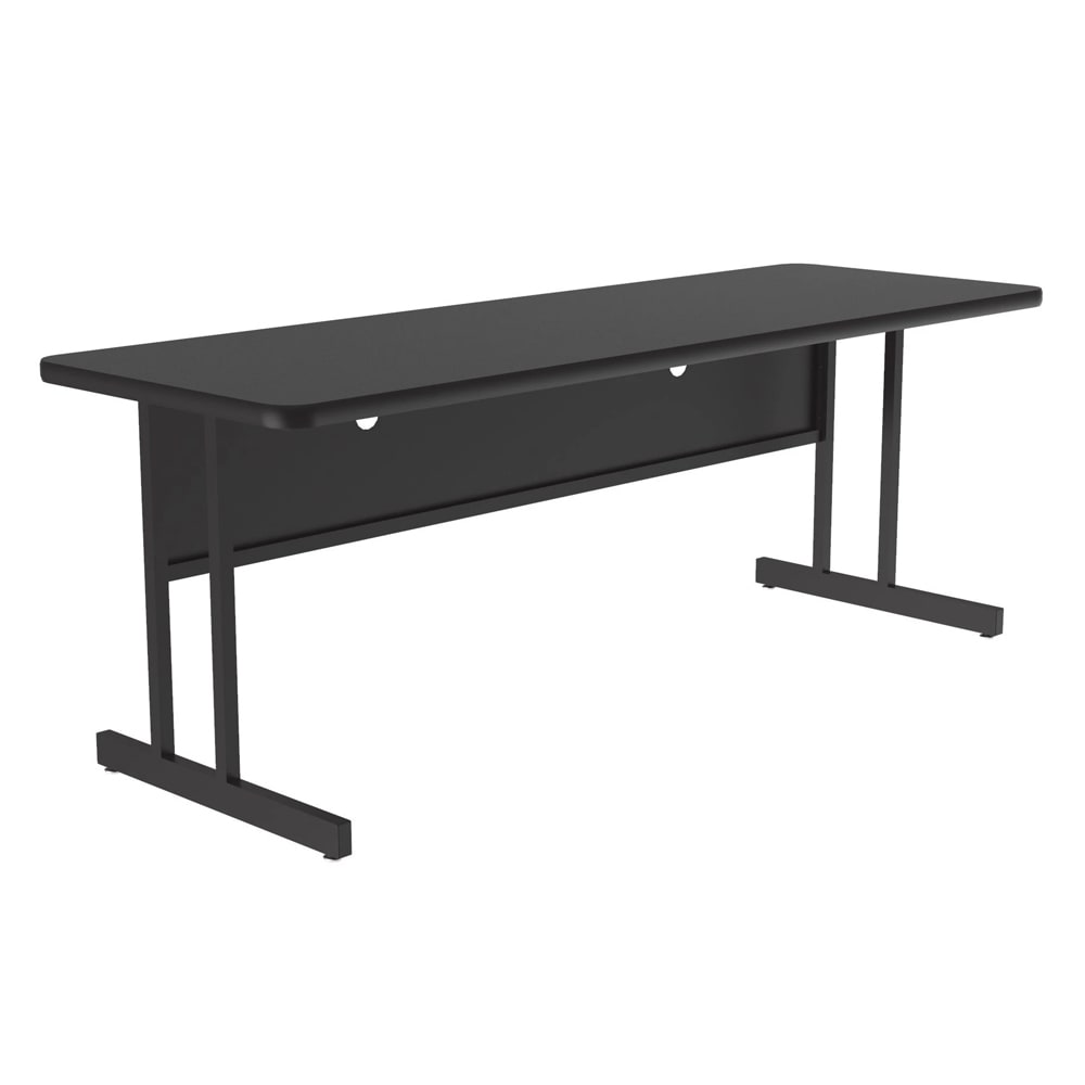 228-CS247207 Rectangular Desk Height Work Station, 72"W x 24"D - Black Granite/Black T-...