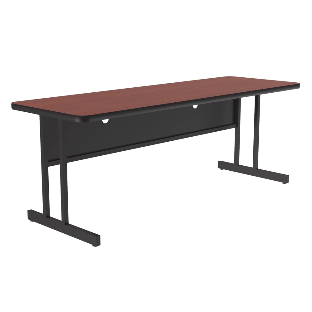 228-CS247221 Rectangular Desk Height Work Station, 72"W x 24"D - Cherry/Black T-Mold