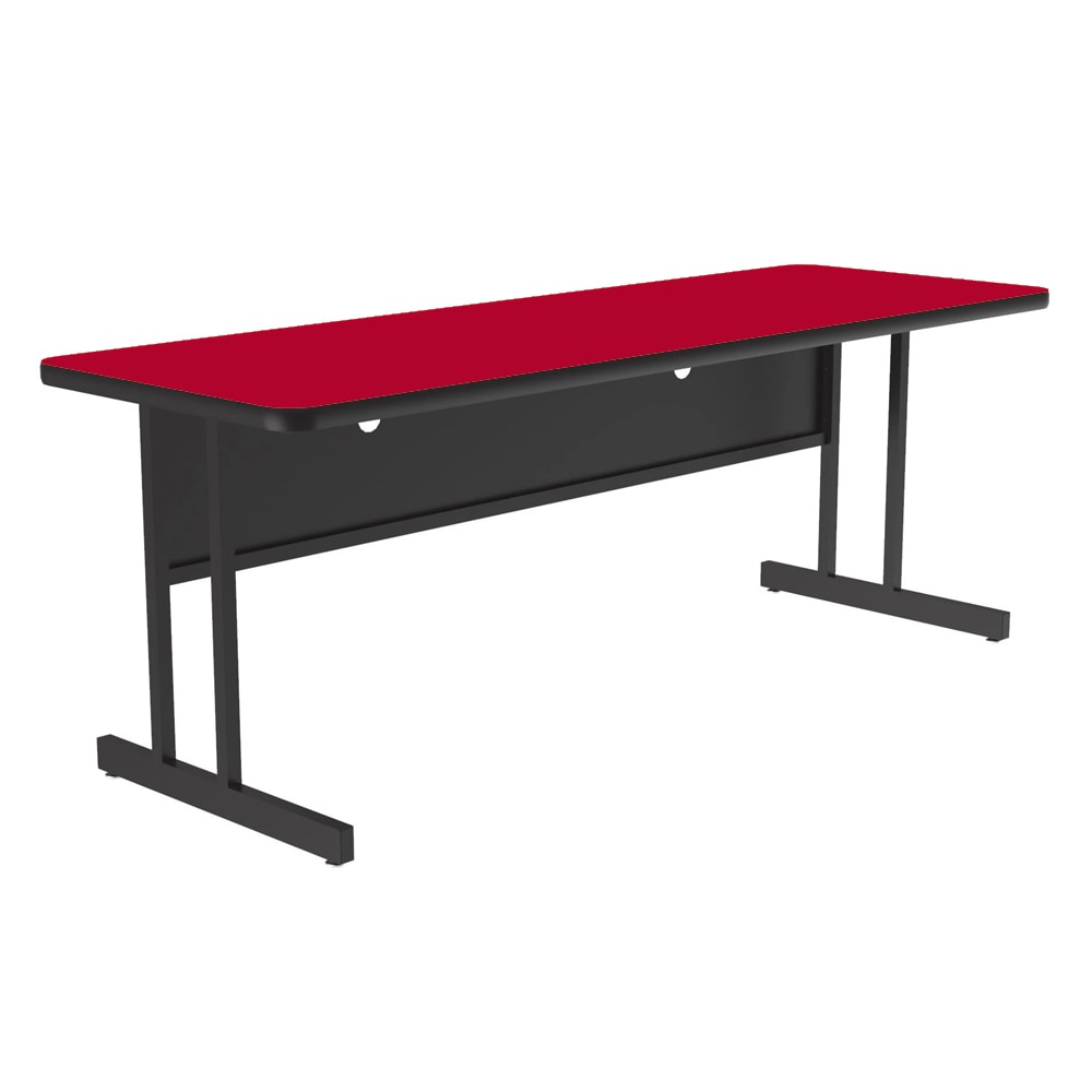 228-CS247225 Rectangular Desk Height Work Station, 72"W x 24"D - Red/Black T-Mold