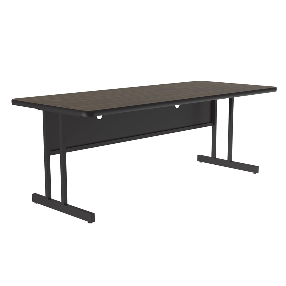 228-CS304801 Rectangular Desk Height Work Station, 48"W x 30"D - Walnut/Black T-Mold