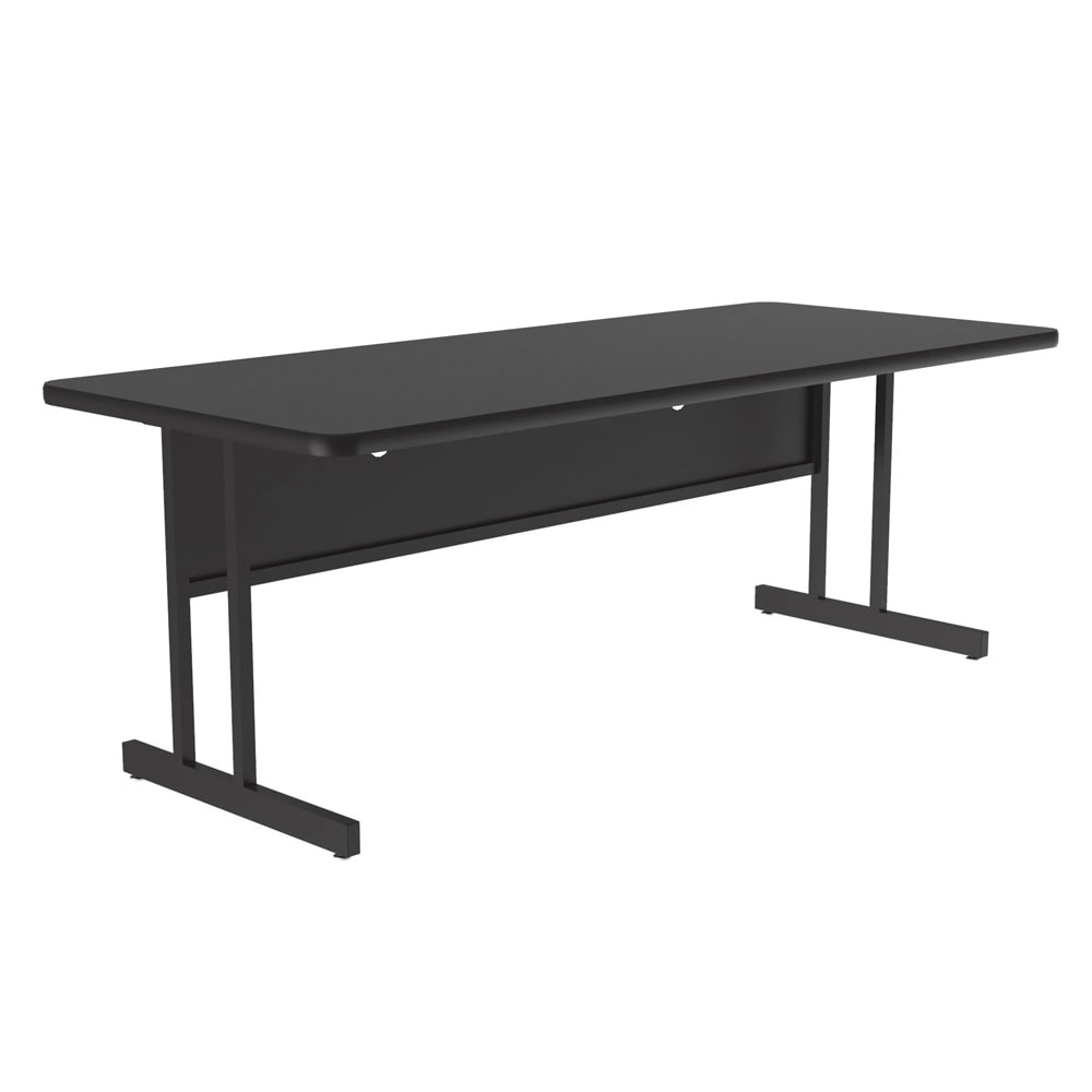 228-CS306007 Rectangular Desk Height Work Station, 60"W x 30"D - Black Granite/Black T-...