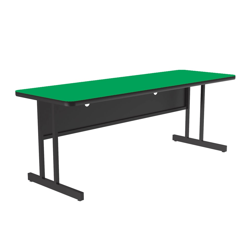 228-CS306029 Rectangular Desk Height Work Station, 60"W x 30"D - Green/Black T-Mold
