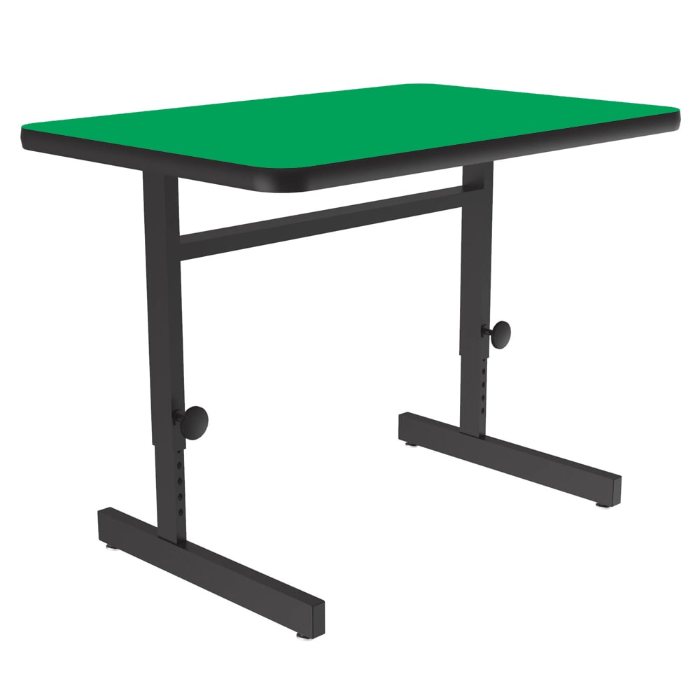 228-CSA244829 Rectangular Adjustable Height Work Station, 48"W x 24"D - Green/Black T-M...