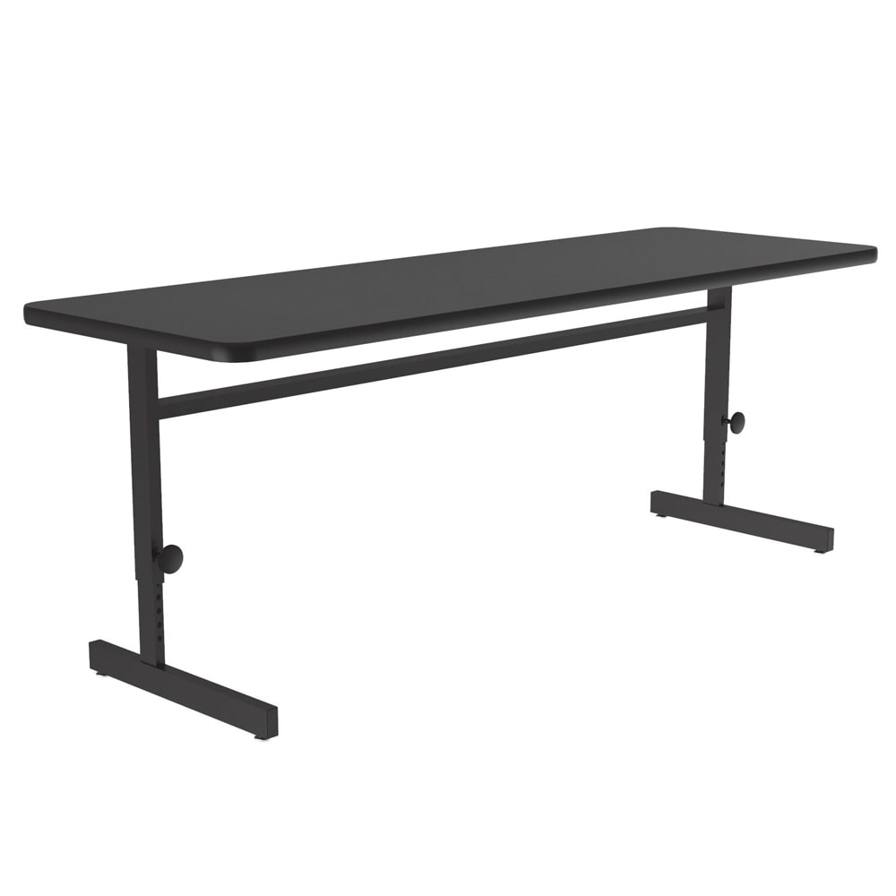 228-CSA246007 Rectangular Adjustable Height Work Station, 60"W x 24"D - Black Granite/B...