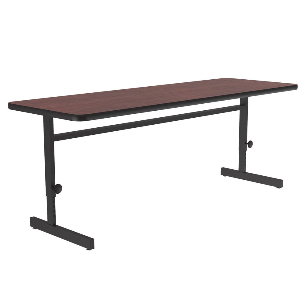 228-CSA246020 Rectangular Adjustable Height Work Station, 60"W x 24"D - Mahogany/Black...