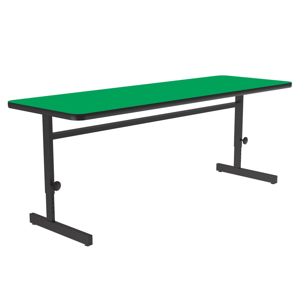 228-CSA246029 Rectangular Adjustable Height Work Station, 60"W x 24"D - Green/Black T-M...