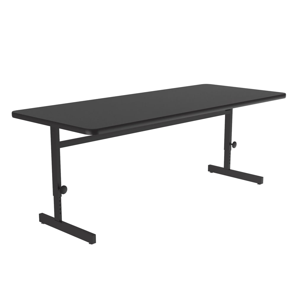 228-CSA306007 Rectangular Adjustable Height Work Station, 60"W x 30"D - Black Granite/B...