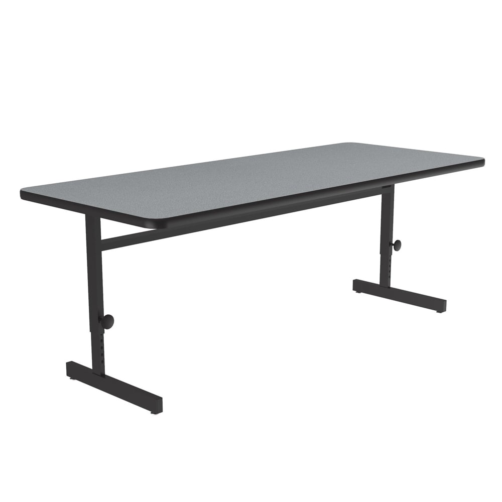 228-CSA306015 Rectangular Adjustable Height Work Station, 60"W x 30"D - Gray Granite/Bl...