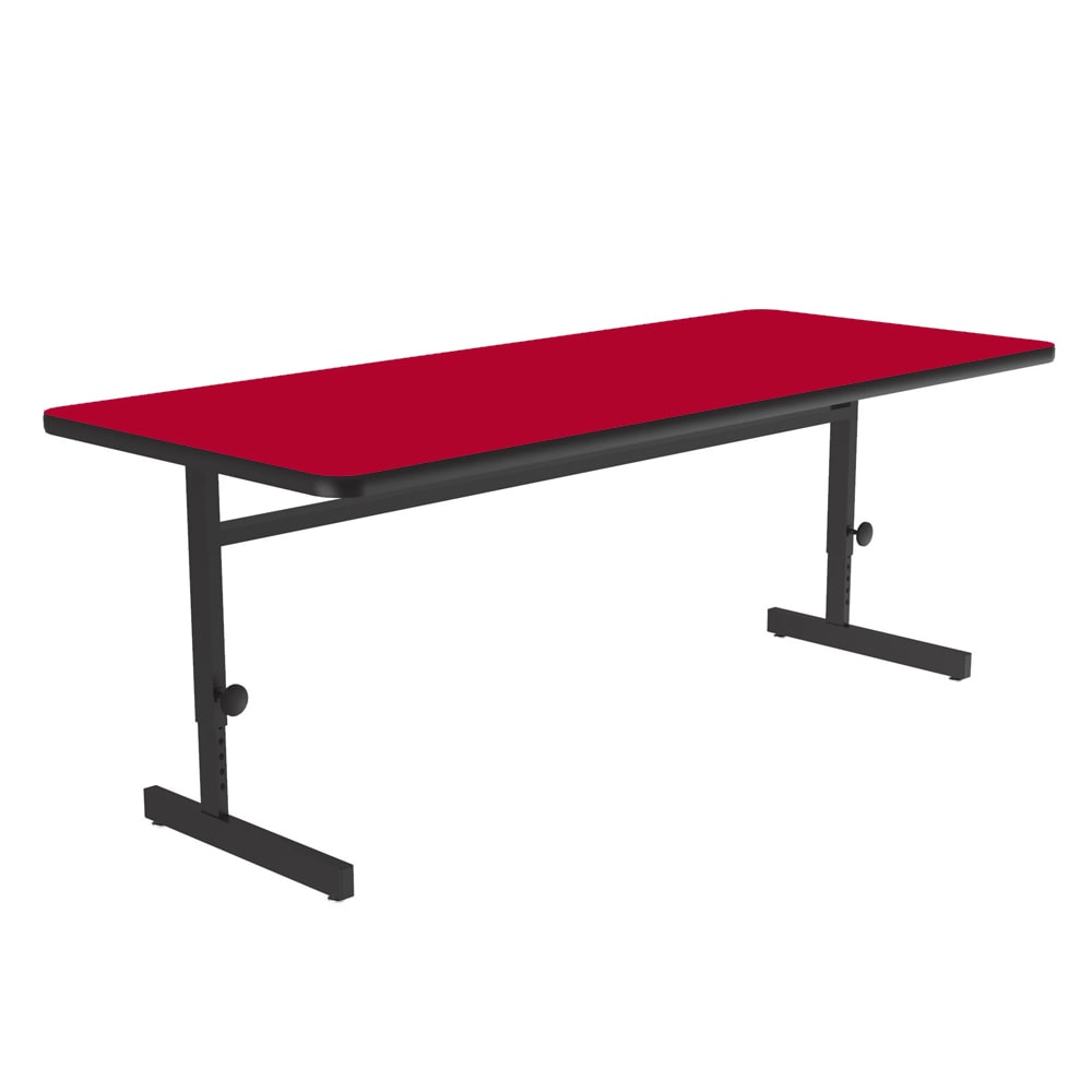 228-CSA306025 Rectangular Adjustable Height Work Station, 60"W x 30"D - Red/Black T-Mol...