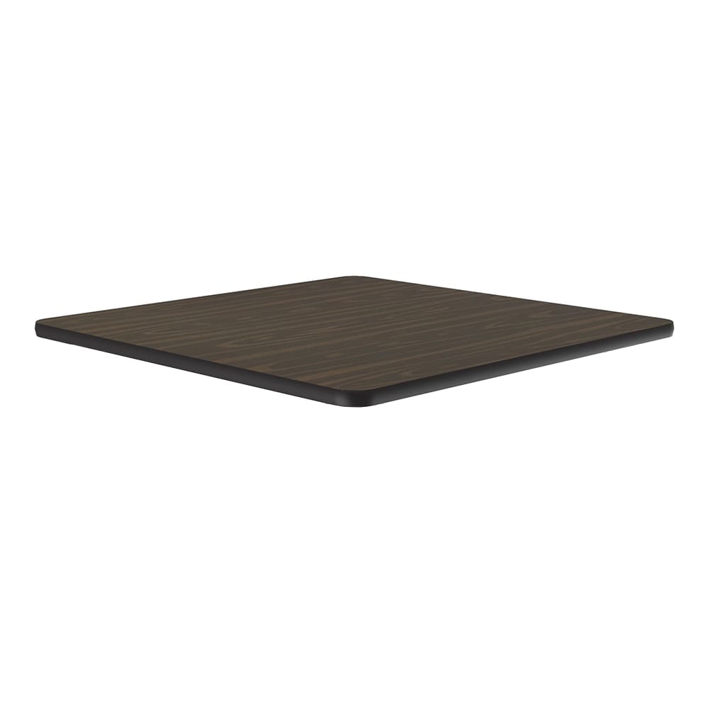 228-CT36S01 36" Square Cafe Breakroom Table Top, 1 1/4" High Pressure, Walnut