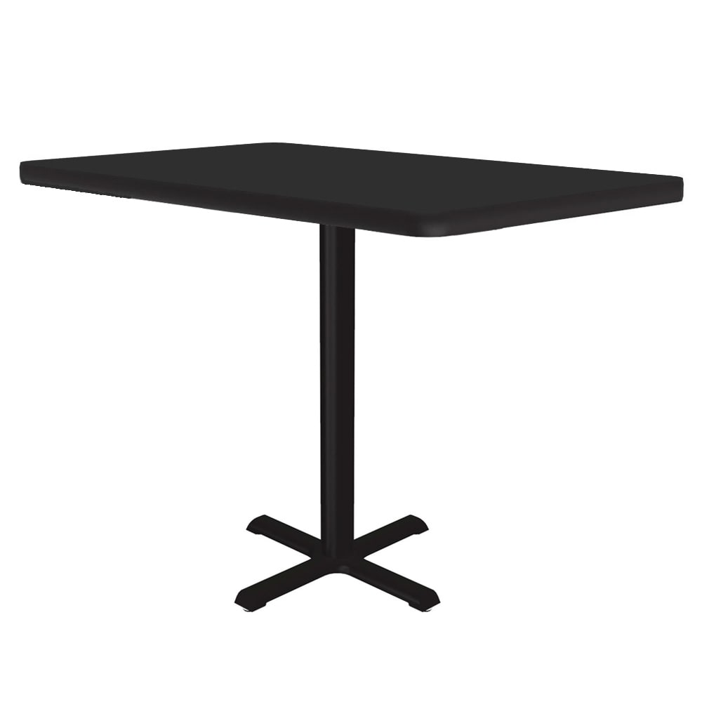 228-BXB24S09 24" Round Bar Height Table - Red Laminate Top, Cast Iron Base