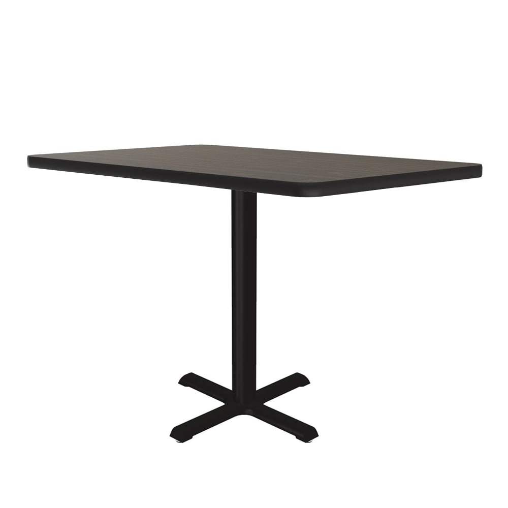 228-BXB30S01 30" Square Bar Height Table - Walnut Laminate Top, Cast Iron Base