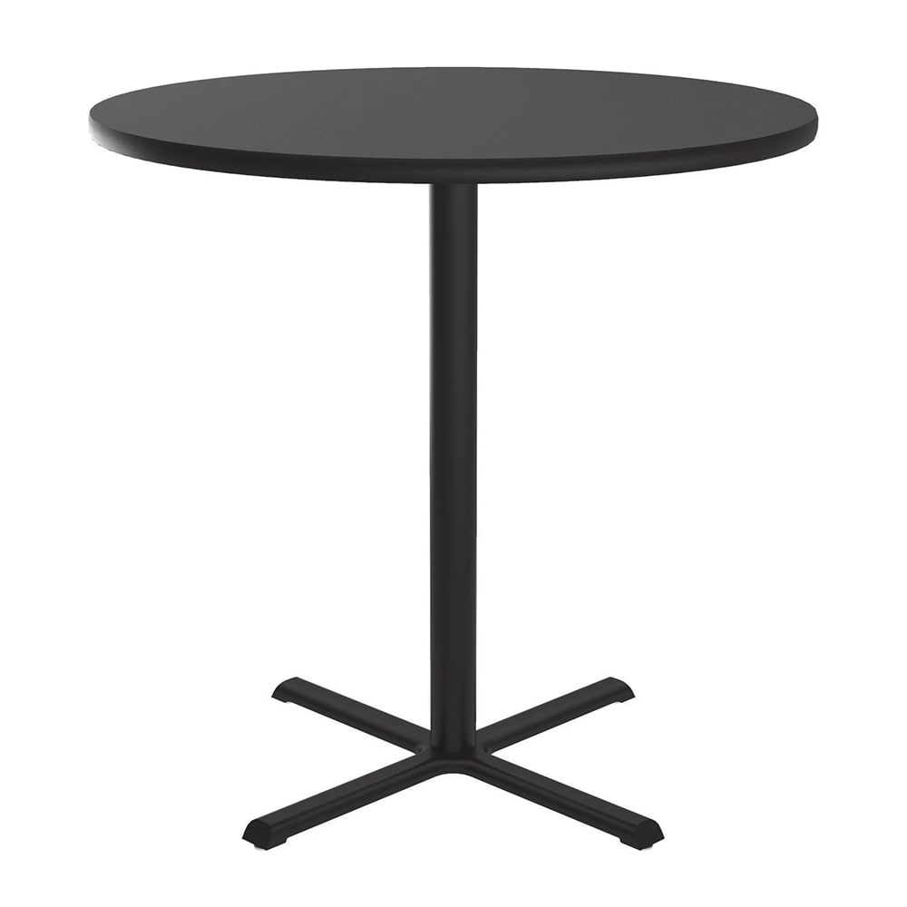 228-BXT30R09 30" Round Dining Height Table - Laminate, Black Granite