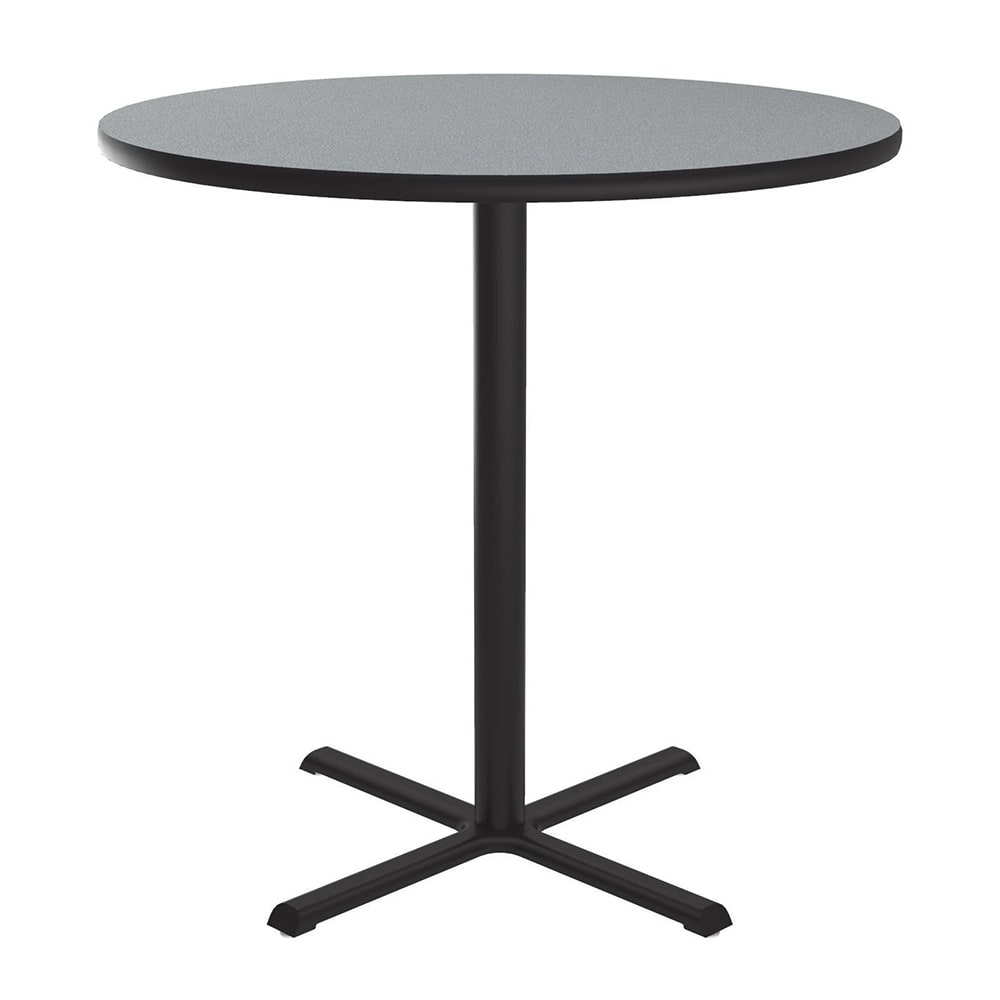 228-BXT30R15 30" Round Dining Height Table - Laminate, Gray Granite