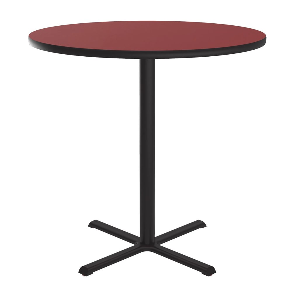 228-BXT48R25 48" Round Dining Height Table - Laminate, Red
