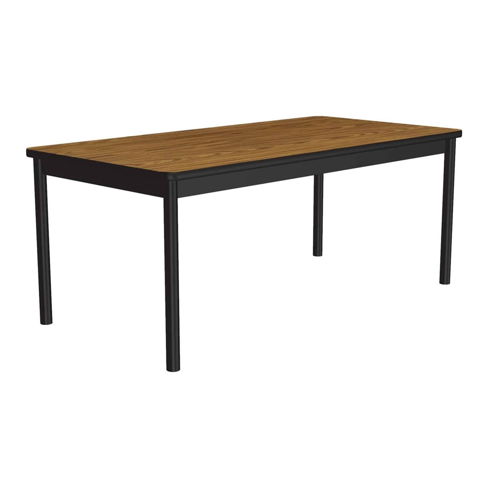 228-LR367206 Economical Library Table Wear Resistant Surface T Mold Edge 36x72" Medium Oak