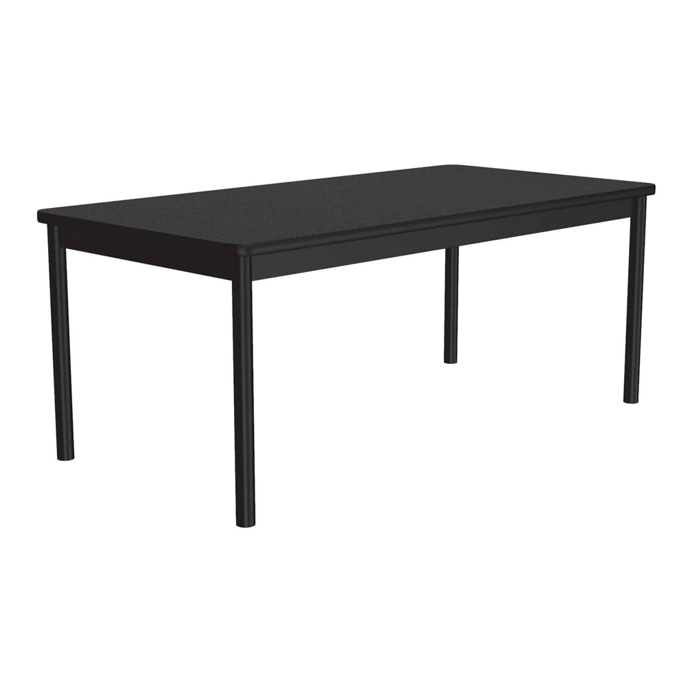 228-LR367207 Economical Library Table Wear Resistant Surface T Mold Edge 36x72" Black Granit...