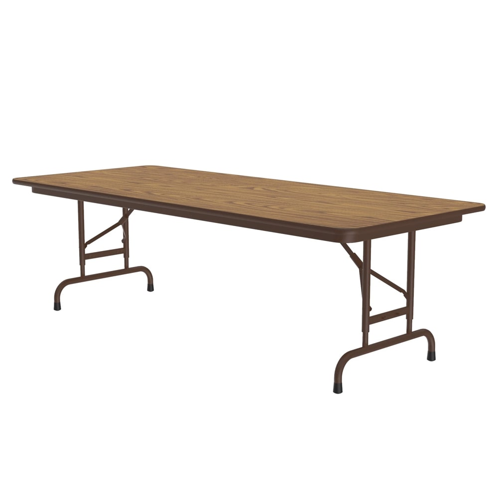 228-PCA3096P06 96" Rectangular Folding Table w/ Medium Oak Plywood Top, 32"H