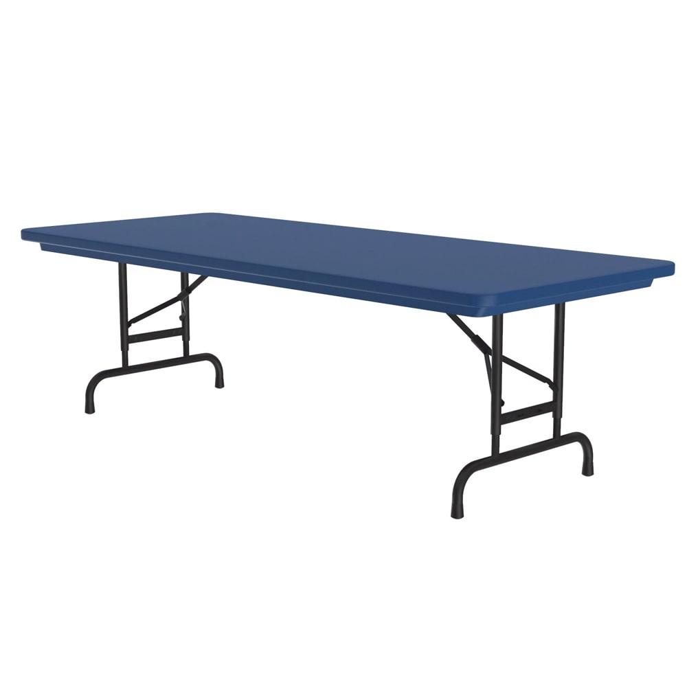 228-RA306027 60" R-Series Rectangular Folding Table w/ Blue Plastic Top, 32"H