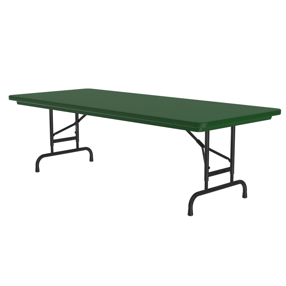 228-RA306029 60" R-Series Rectangular Folding Table w/ Green Plastic Top, 32"H