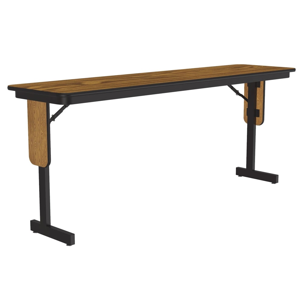 228-SP1872PX06 72" Rectangular Folding Seminar Table w/ Medium Oak Laminate Top, 29"H