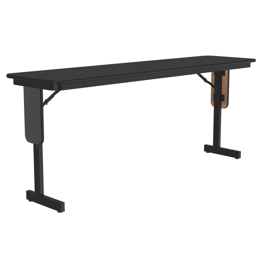 228-SP1872PX07 18 x 72" Panel Leg Seminar and Training Table, 29" H, Black Granite/Blac...