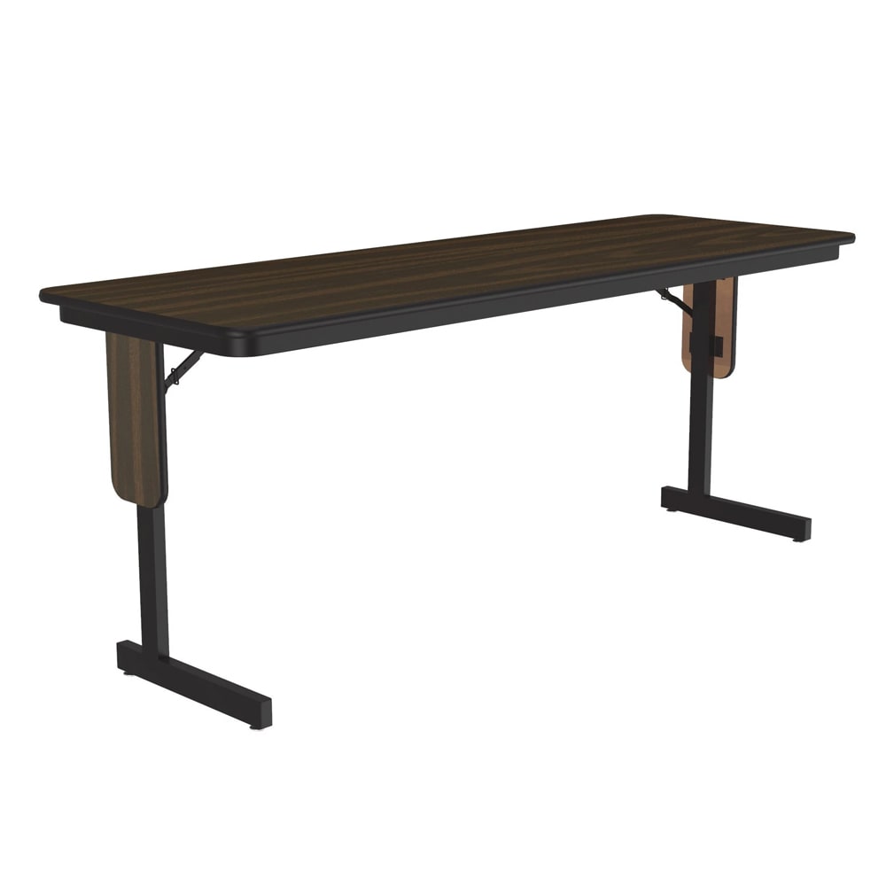 228-SP2460PX01 24 x 60" Panel Leg Seminar and Training Table, 29" H, Walnut/Black