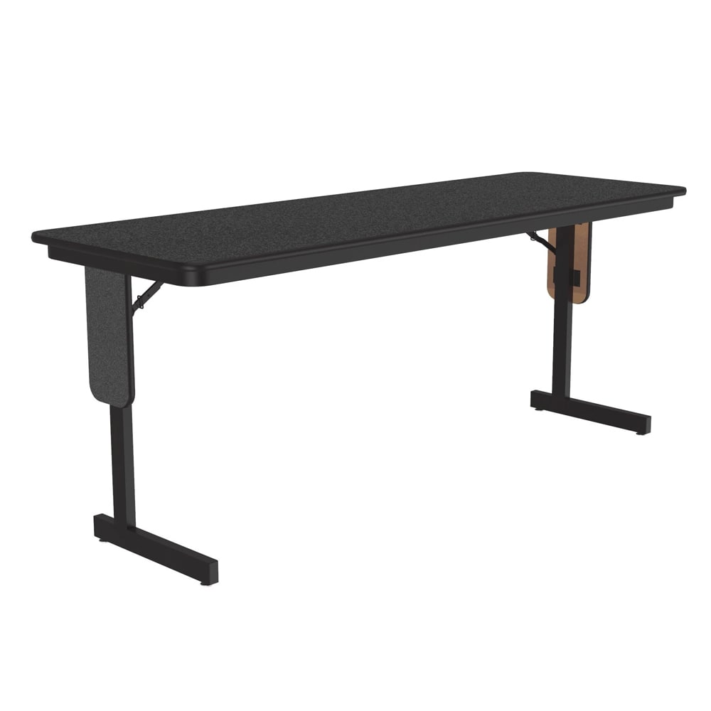 228-SP2472PX07 24 x 72" Panel Leg Seminar and Training Table, 29" H, Black Granite/Blac...