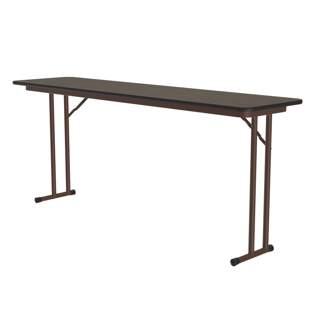 228-ST1896PX01 96" Rectangular Folding Seminar Table w/ Walnut Top, 29"H