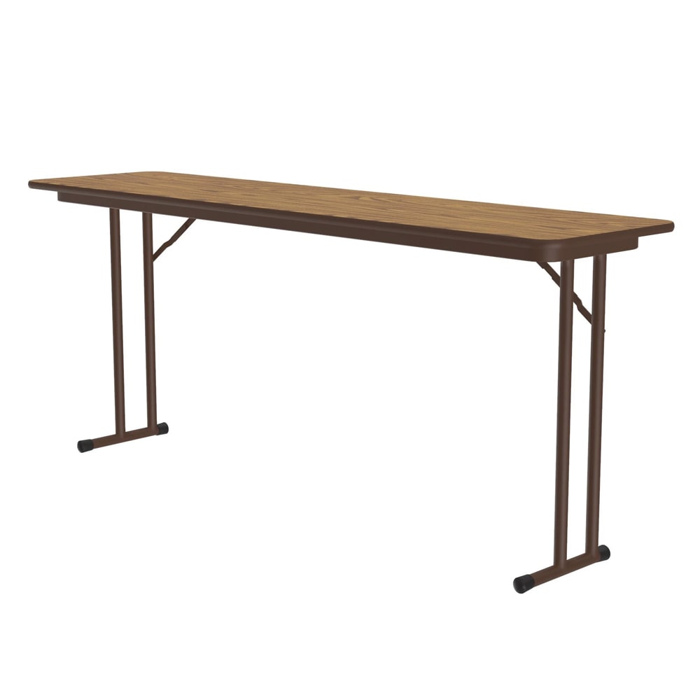 228-ST1896PX06 Off Set Leg Seminar Table w/  3/4" High Pressure Top, 18 x 96", Oak