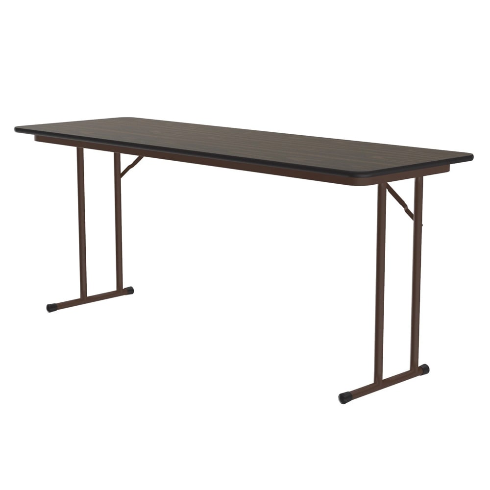 228-ST2496PX01 96" Rectangular Folding Seminar Table w/ Walnut Top, 29"H