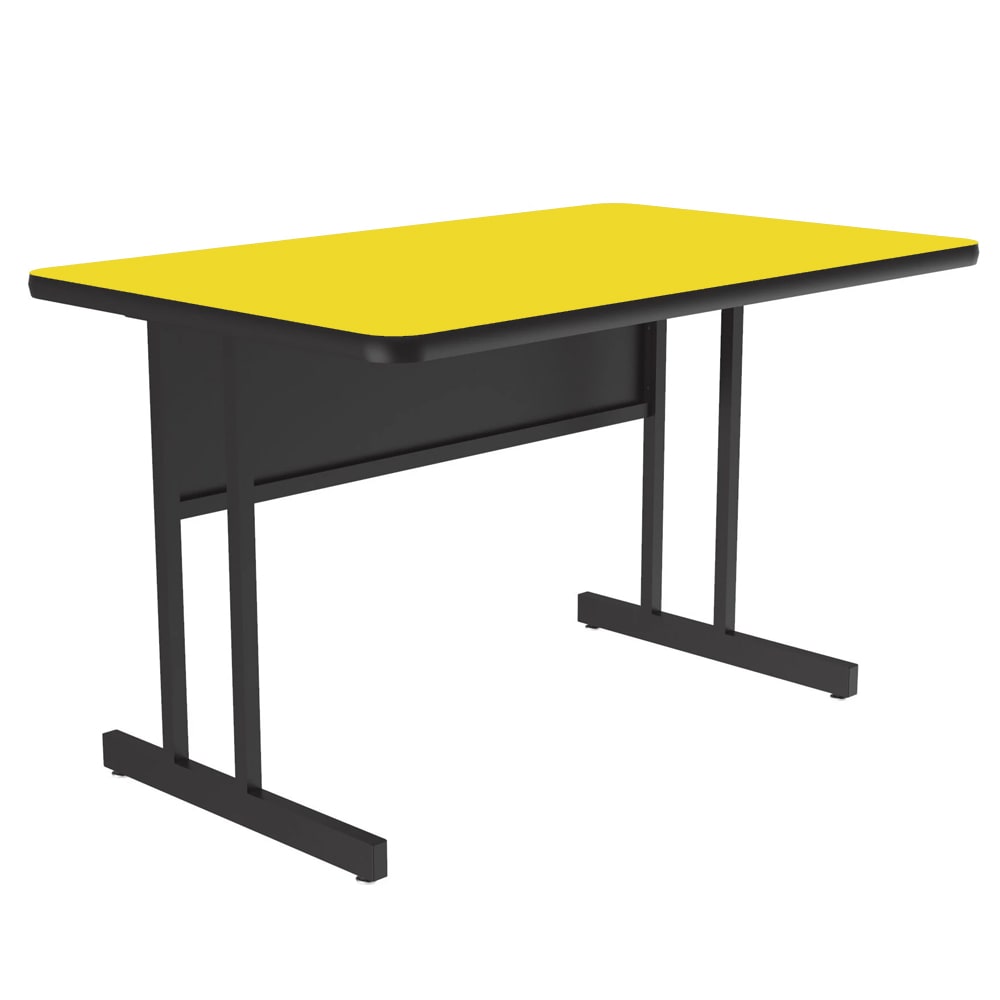 228-WS304828 Rectangular Desk Height Work Station, 48"W x 30"D - Yellow/Black T-Mold