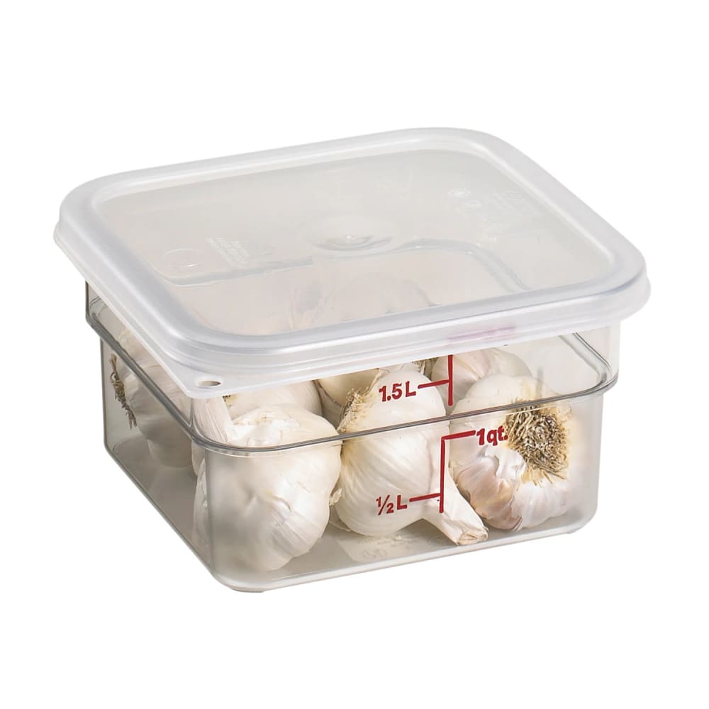 Cambro 2SFSCW135 Clear Square Container, 2 Quart