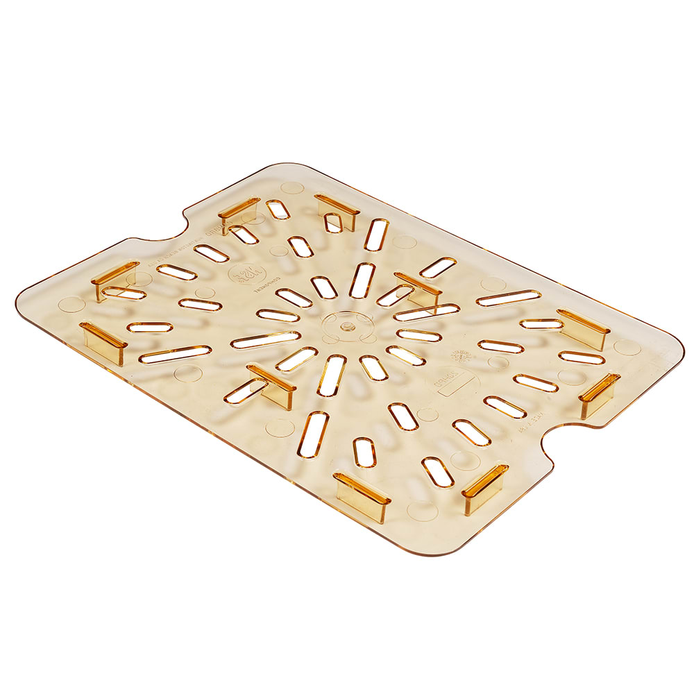 144-20HPD150 H-Pan Food Pan Drain Shelf - Half Size, Non-Stick, Amber