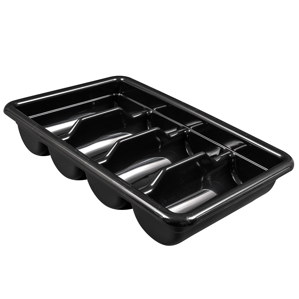 144-1120CBP110 4 Compartment Cutlery Bin - Plastic, Black