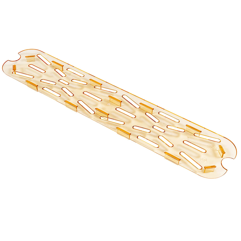 144-20LPHPD150 H-Pan Food Pan Drain Shelf - Half Size Long, Non-Stick, Amber