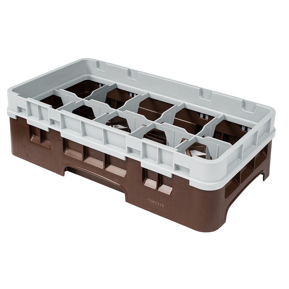 144-10HS318167 Camrack Glass Rack with Extender - 10 Compartments, Brown