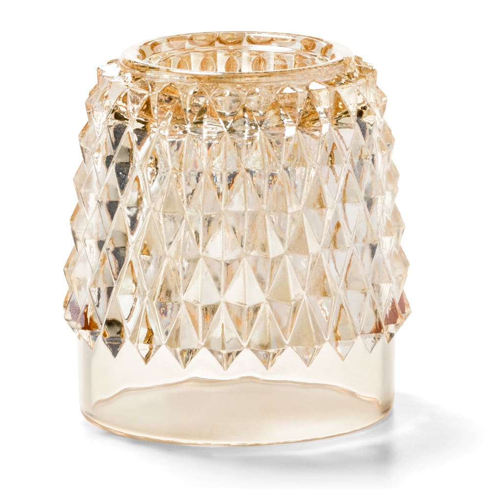 461-33G Fitter Globe for 3" Fitter Base, 3 3/8 x 2 1/2" x 3", Glass, Gold Diamond