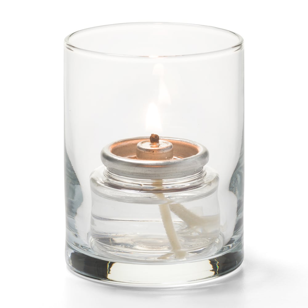 461-5176C Tealight Lamp for HD8 Fuel Cells, 2x2 1/2", Glass, Clear