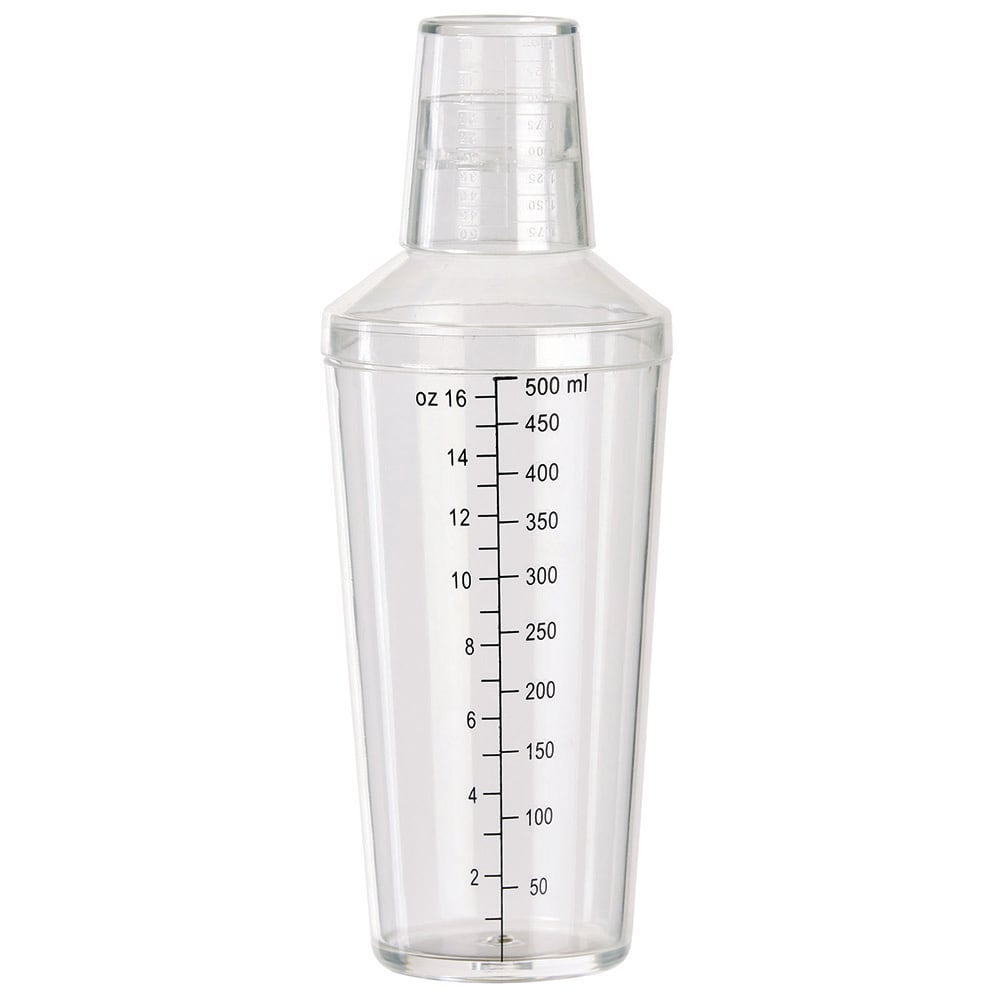 080-BS16PC 16 oz Plastic Bar Cocktail Shaker, Clear