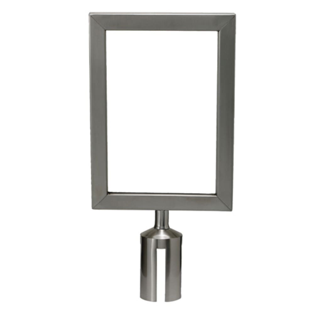 Winco CGSF-12S Sign Frame for CGS-38S Stanchion, Stainless Steel