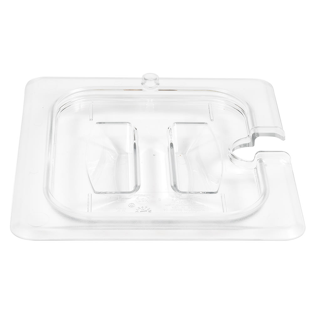 Choice 1/3 Size Clear Polycarbonate Food Pan Lid with Notch and Handle